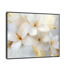 Canvas Slika na platnu Nežna bela, 75x60cm, Sa ramom, Crni