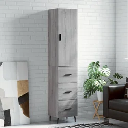 Visoka komoda siva sonome 34,5x34x180 cm od konstruiranog drva