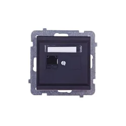 shumee Sonata Enojna računalniška vtičnica RJ45 kat. 5e črna kovinska krone GPK-1R/K/m/33