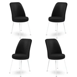 Hanah Home Set stolica Dexa, 45x89x42 cm, 4 komada, Crno-bele