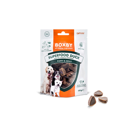 Boxby Poslastica za pse Puppy & Adult Super Food Patka, Grašak i Brusnica, 120 g