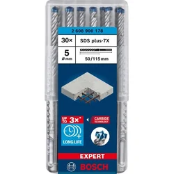 Bosch EXPERT SDS plus-7X burgija za udarne bušilice od 5 x 50 x 115 mm, 30 delova 2608900178