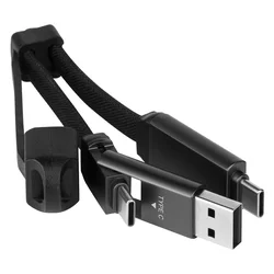 Mini USB kabl FELIX 2u1 60W – 21 cm/ dodatak za kačenje/ PD/ crni