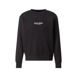 JACK & JONES Majica JWHVESTERBRO črna/bela