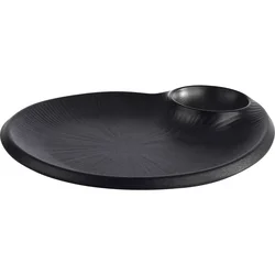 Plitev krožnik s skledico za pomake APS Nero, širina 20 cm