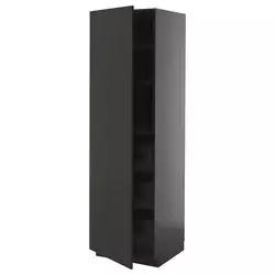 METOD / KNIVSHULT Visoki element s fiokama, Crnosiva/Nickebo boja antracita, mat, 60x60x200 cm