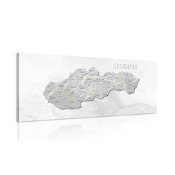 Slika diskretni sivo-rumeni zemljevid Slovaške - 140x70