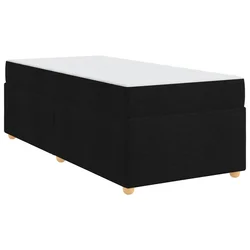 Vidaxl Konstrukcija postelje z vzmetnico Črna 100 x 200 cm blago