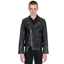 Moška jakna (biker) STRAIGHT TO HELL - Commando - Black/Silver - Ball Pull/Red Lining - COM-BLK-NIC-MOD