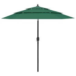 Vidaxl Senčnik aluminij zelen 2,5 m