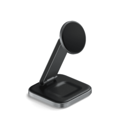 Satechi 2-in-1 Foldable Qi2 Wireless Charging Stand - Space Gray
