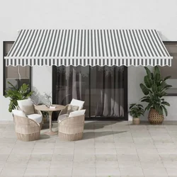 Tenda na ručno uvlačenje antracit i bijela 450 x 300 cm