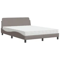 Vidaxl Postelja z vzmetnico Dover taupe 140x200 cm blago