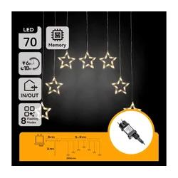 Aigostar - LED vanjski božićni niz 70xLED/230V 1,2x1m IP44 topla bela zvezde