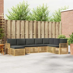 Set vanjskih sofa 8 pcs Bijela i antracit 306 x 187,5 x 73 cm