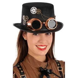 CILINDER STEAMPUNK ČRNI (63916)