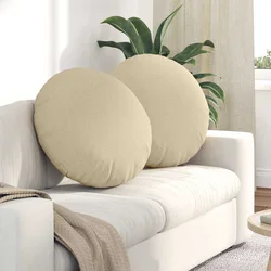 Jastučići za sjedenje 2 pcs Krema O60 x 21 cm tkanina