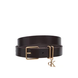 Calvin Klein Pas Monogram Charm Keeper Belt 25Mm LV04F7086G Temno rjava