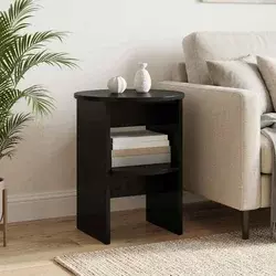 Pomoćni ormarić 2 pcs Crna O40 x 50 cm Konstrukcijsko drvo