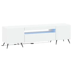 vidaXL LED TV omarica Bela Inženirski les