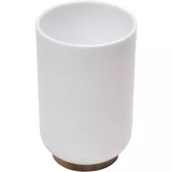 TENDANCE ČAŠA POLIRESIN/BAMBUS BATH, BELA/BAMBUS