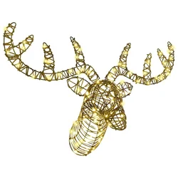 Reindeer vuče saonice Topla bijela 68 x 36,5 x 62,5 cm Ratan