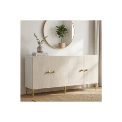 Hanah Home komoda Simple 180, 180 cm, bela / travertin