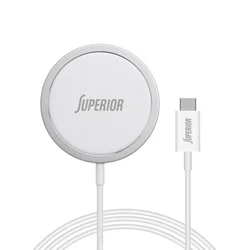 Bezicni punjac magsafe superior su-0207 15w sa type c kablom beli ( P1270 )