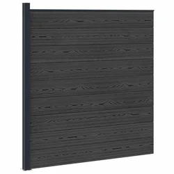 vidaXL vidaXL Plošča ograje WPC in aluminij Črna, (5000249579)