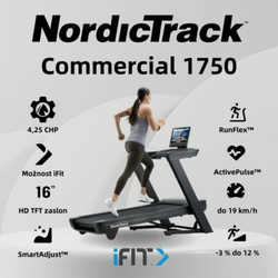 NordicTrack Commercial 1750 – tekalna steza – 4,25 CHP – 16” HD zaslon na dotik – z letno naročnino na iFit in sprejem za vzdrževanje