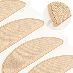 Prostirke za stepenice 15 kom 65x21x4 cm krem poluokrugle velike