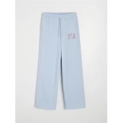 Sinsay - Wide leg trenerka sa printom - bledoplavo