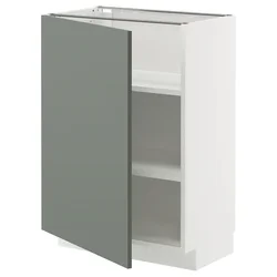 METOD Podni element s policama, bela/Nickebo mat sivozelena, 60x37 cm
