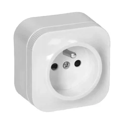 Orno Enojna vtičnica N/T todo 2P+Z IP20, bela - ON-7205/W