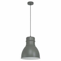 EGLO viseća lampa EBURY E27 O38 cm siva bela 43622