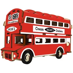 Woodcraft Lesena 3D sestavljanka Doubledecker