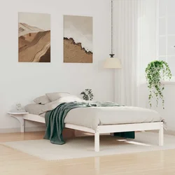Krevetna konstrukcija s bočnim stolovima Bijelo 100 x 220 cm