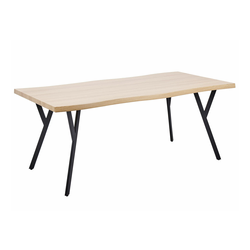 Miza Berwyn 1495 Svetla les, Črna, 76x90x180cm, MDF plošča, Kovina