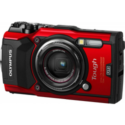 Olympus digitalni fotoaparat Tough TG-5, podvodni + Power set, rdeč