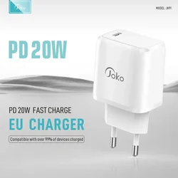 Kućni punjač KONFULON Joko JK91+DC67 PD 20W sa kablom Type-C na Type-C beli 1m