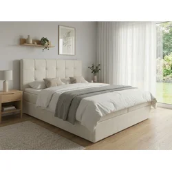 Oblazinjena postelja boxspring DIRELIS VIBE 140x200 cm krem barve Vzmetnica: Vzmetnica Bonell