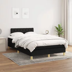 vidaXL Box spring postelja z vzmetnico črn 120x200 cm blago