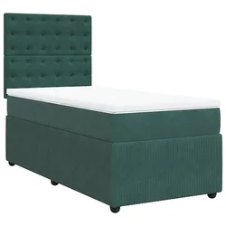 Vidaxl Box spring postelja z vzmetnico temno zelena 80x200 cm žamet