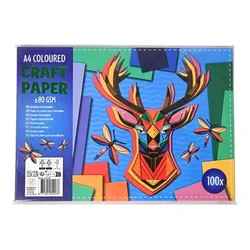 Barvni papir A4 za DIY 5 barv 100 listov 80 g/m2