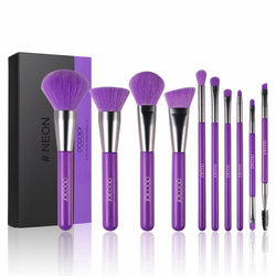 Docolor set kistova - 10 Pieces Synthetic Makeup Brush Set - Neon Purple (N1002)