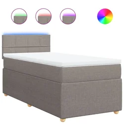 Vidaxl Box spring postelja z vzmetnico taupe 100x200 cm blago