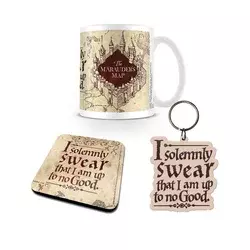 Gift Set Pyramid - Harry Potter - Marauders Map - Šolja, Podmetač & Privezak