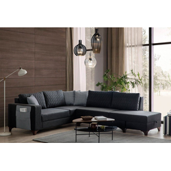 ATELIER DEL SOFA Ugaona garnitura Loft Anthracite