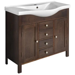 AMBRA Vanity Unit 96x82x34,5cm, stained spruce - Rjava - 96x82x34,5 cm - Sapho - AMBRA - 24 - Masivni les - 960 - 820 - 345 - 14