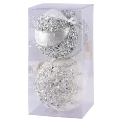 icy lux novogodišnja kugla set srebrno-bela 12cm miks 2k ( 780307 )